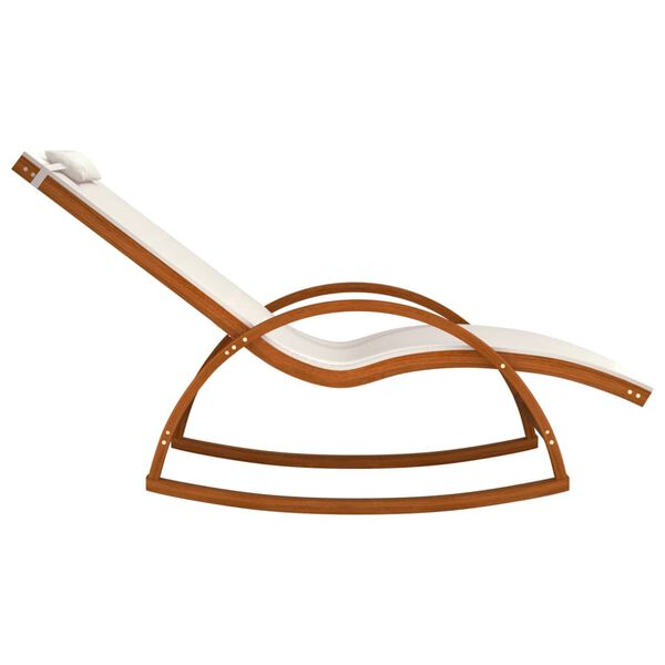 vidaXL gyngestol textilene og massivt poppeltræ hvid