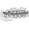 vidaXL spisebordss&aelig;t til haven 13 dele med hynder polyrattan lysegr&aring;