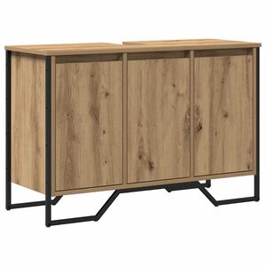 vidaXL Badev&aelig;relsesskabsunder Artisan Egetr&aelig; 91 x 35 x 60 cm