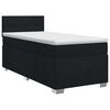 vidaXL Boxmadras med topmadras med hovedg&aelig;rde Sort 100 x 200 cm Stof