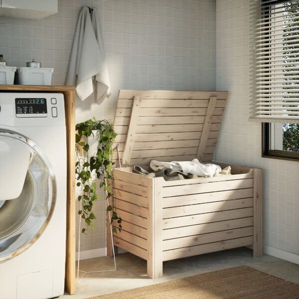 vidaXL opbevaringsboks med l&aring;g RANA 100x49x54 cm massivt fyrretr&aelig;