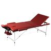 R&oslash;d sammenklappeligt massagebord med 3 zoner og aluminiumsramme