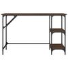 vidaXL skrivebord 120x50x75 cm metal og konstrueret tr&aelig; brun eg