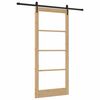vidaXL Skyded&oslash;r Naturfarvet 93 x 211 cm Massivt fyrretr&aelig; og glas