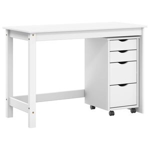 vidaXL Skrivebord og rullevogns&aelig;t MOSS 2 stk. Hvid