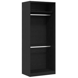 vidaXL Garderobeskab Sort eg 80 x 50 x 200 cm Konstrueret tr&aelig;