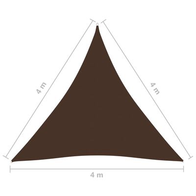vidaXL solsejl 4x4x4 m trekantet oxfordstof brun