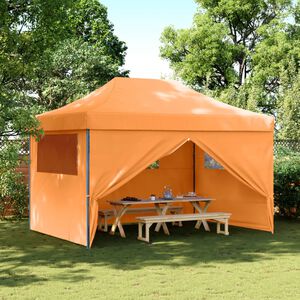 vidaXL foldbart pop-up festtelt med 4 sidev&aelig;gge orange