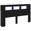vidaXL LED sengegavl Sort eg 180 x 18,5 x 103,5 cm Konstrueret tr&aelig;