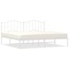 vidaXL sengeramme med sengegavl 193x203 cm metal hvid