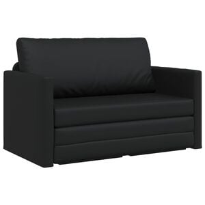 vidaXL Sovesofa Sort 124 x 71 x 78 cm Kunstl&aelig;der