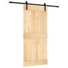 vidaXL Skyded&oslash;r Naturfarvet og sort 95 x 210 cm Massivt Fyrretr&aelig;