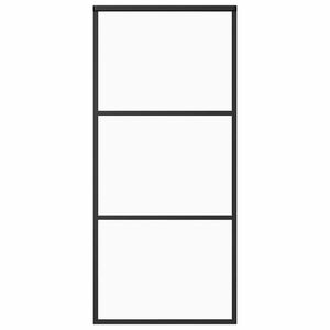 vidaXL skyded&oslash;r 90x205 cm sikkerhedsglas og aluminium sort