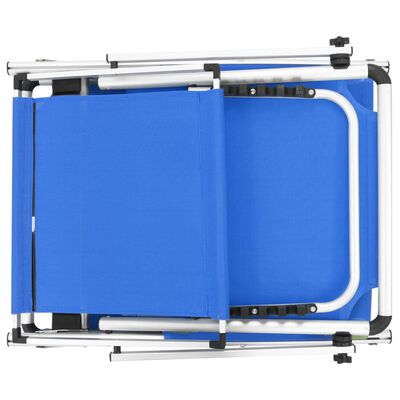 vidaXL foldbare liggestole m. baldakin 2 stk. aluminium textilene blå