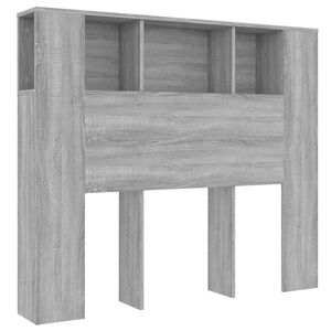vidaXL sengegavl med opbevaring 120x18,5x102,5 cm gr&aring; sonoma-eg