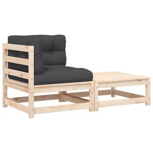 vidaXL hj&oslash;rnemodul til havesofa med hynder og fodskammel