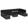 vidaXL Havesofa S&aelig;t 11 stk. Sort polyrattan