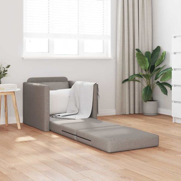 vidaXL 2-i-1 sovesofa 112x174x55 cm stof gr&aring;brun