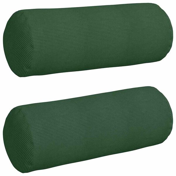 vidaXL Bolsterpuder 2 pcs Mørkegrøn Ø 25 x 70 cm Velourstof
