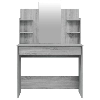 vidaXL makeupbord med spejl 96x40x142 cm grå sonoma-eg