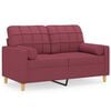 vidaXL 2-personers sofa med pyntepuder 120 cm stof vinr&oslash;d