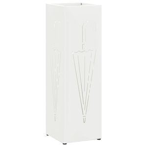vidaXL Regn Paraply Stativ Hvid 15,5 x 15,5 x 49 cm St&aring;l