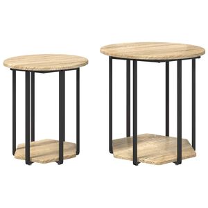vidaXL Sidebordss&aelig;t 2 stk. Brun 50 x 50 x 50,5 cm