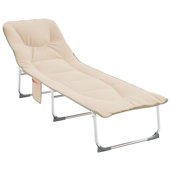 vidaXL foldbar liggestol stof beige