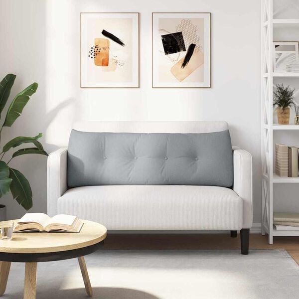 vidaXL Rygpude Lysegr&aring; 140 x 24 x 50 cm Stof