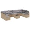 vidaXL Sofa Sæt med pude 11 pcs Beige polyrattan