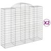 vidaXL buede gabionkurve 2 stk. 200x50x160/180 cm galvaniseret jern