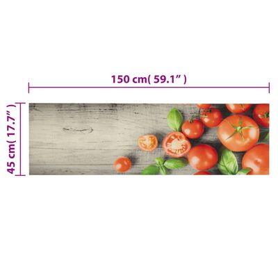 vidaXL køkkentæppe 45x150 cm tomatdesign vaskbart velour