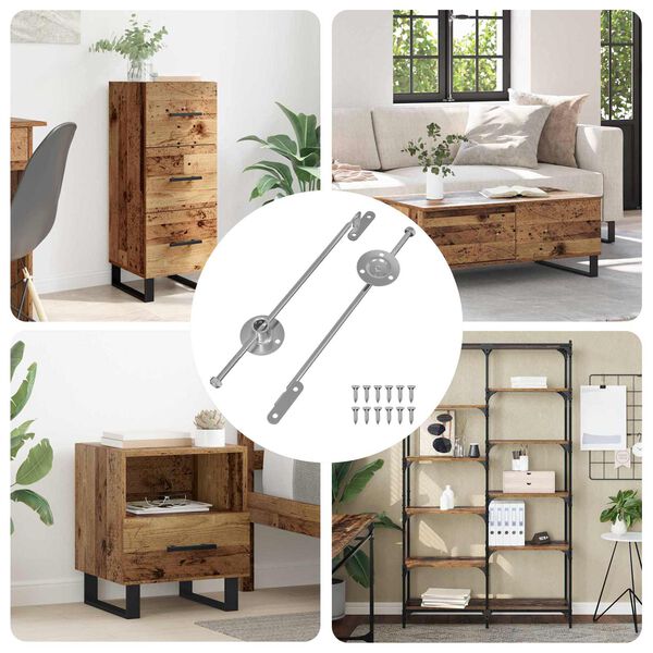 vidaXL Gasstrut 2 pcs S&oslash;lv 190 mm Jern