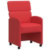 vidaXL Spisebordsstole med hjul 2 stk. Kunstl&aelig;der R&oslash;d 58 x 65 x 98 cm