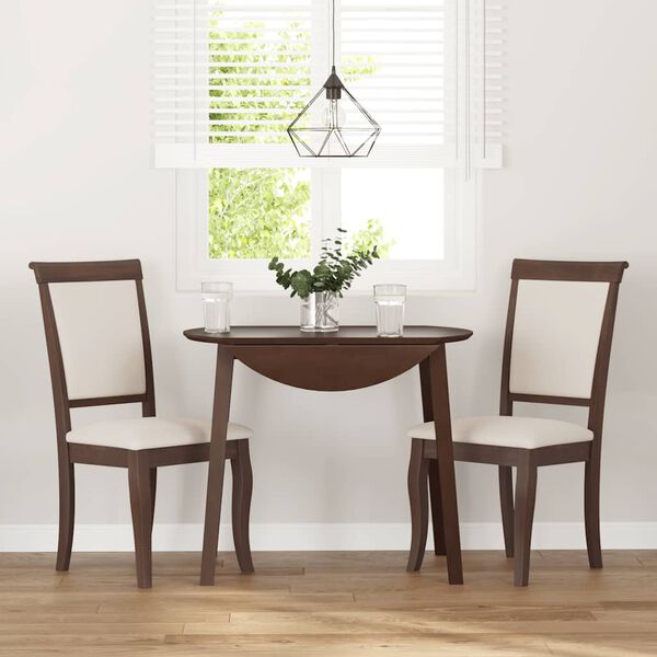 vidaXL spisebordsstole med hynder 2 stk. massivt gummitræ brun