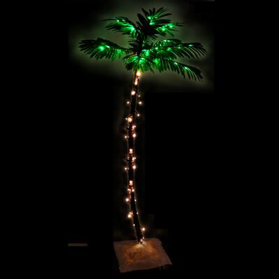 vidaXL LED-palmetræ 150 cm 88 LED'er varmt hvidt lys hvid