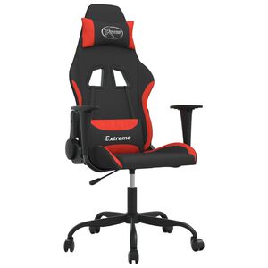 vidaXL gamingstol med massagefunktion stof sort og r&oslash;d