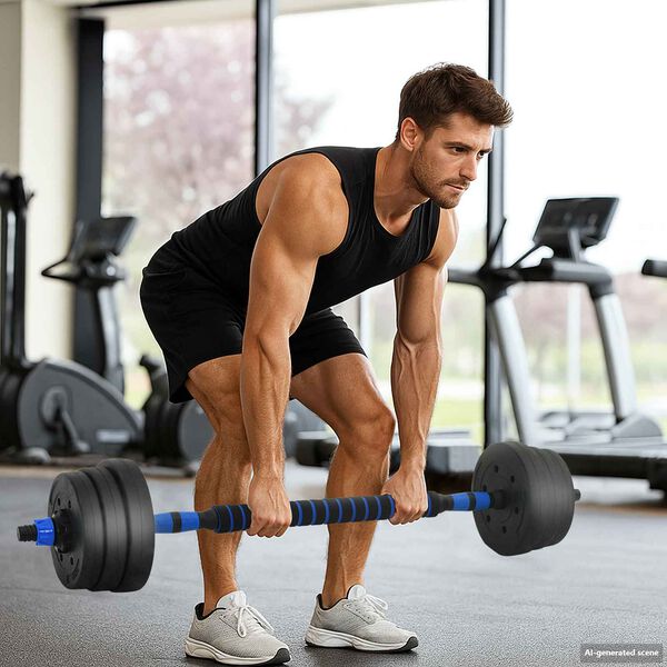 vidaXL 4-i-1 H&aring;ndv&aelig;gt S&aelig;t Sort og Bl&aring; 121 x 19,5 x 19,5 cm