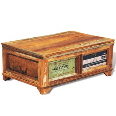 vidaXL sofabord med opbevaringsplads vintagestil genbrugstræ