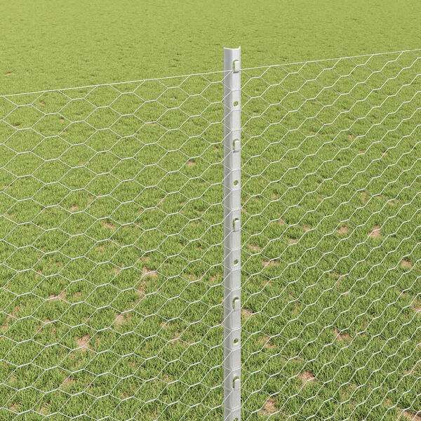 vidaXL Hegn med post S&oslash;lv 1,5 x 25 m St&aring;l