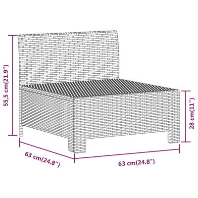vidaXL loungesæt til haven 5 dele med hynder polyrattan grå