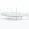 vidaXL sengeramme med sengegavl og fodg&aelig;rde 140x190 cm metal hvid