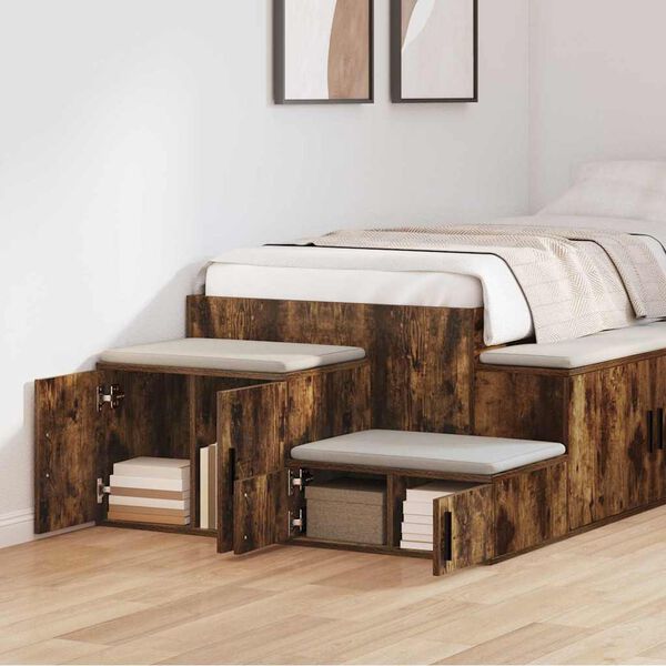 vidaXL Opbevaringsskab 2 pcs R&oslash;get eg 118 x 41 x 40 cm Konstrueret tr&aelig;