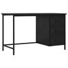 vidaXL skrivebord med skuffer industriel 120 x 55 x 75 cm st&aring;l sort