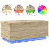 vidaXL sofabord med LED-lys 90x50x40 cm sonoma-eg