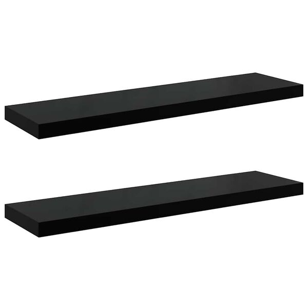 vidaXL v&aelig;ghylder 2 stk. 90x23,5x3,8 cm MDF sort h&oslash;jglans