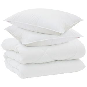 vidaXL Vinter dyne med pude 3 pcs Hvid Microfiber