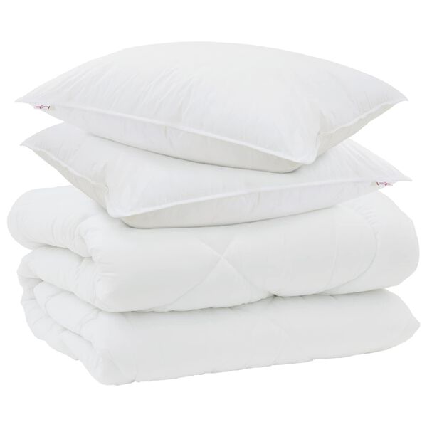 vidaXL Vinter dyne med pude 3 pcs Hvid Microfiber