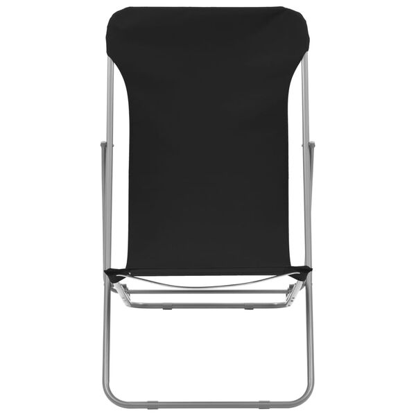 vidaXL foldbare strandstole 2 stk. stål og oxfordstof sort