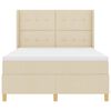 vidaXL Box spring seng med madras Creme 140 x 200 cm Stof